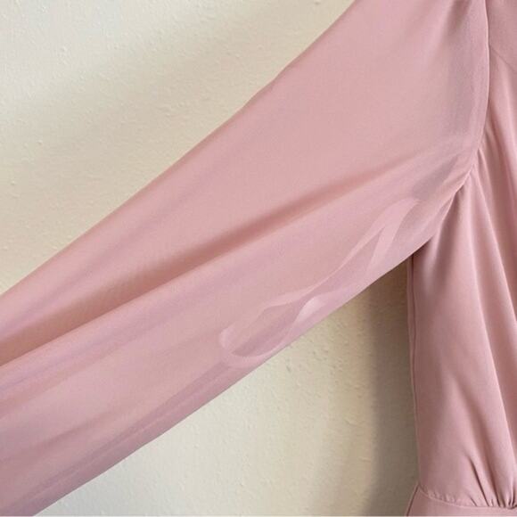 Revelry Juliet Long Sleeve Chiffon Maxi Dress Bridesmaid Blush Pink Size 8 - Picture 4 of 8